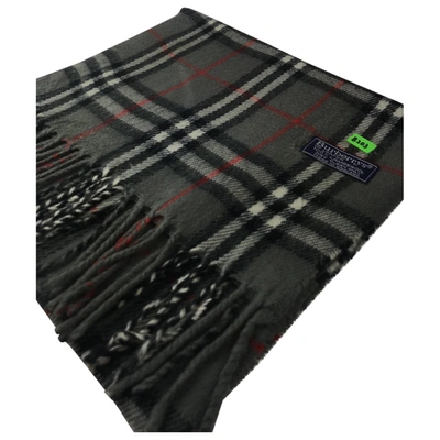 Pre-owned Burberry Wool Scarf & Pocket Square In Grey