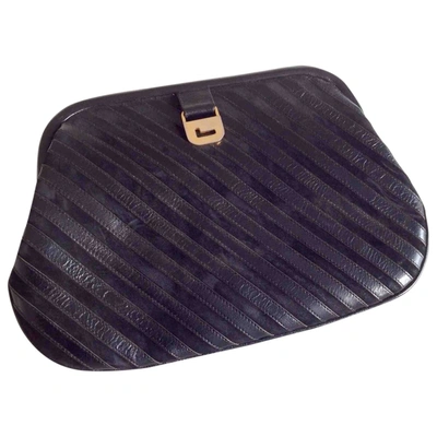 Pre-owned Lancel Leather Clutch Bag In Black