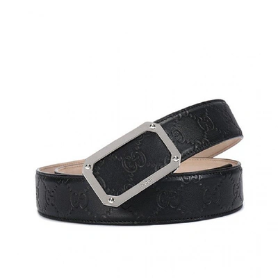 Pre-owned Gucci Black Leather Belt