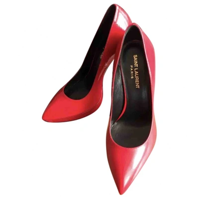 Pre-owned Saint Laurent Janis Leather Heels In Red