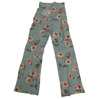 Pre-owned Intermix Silk Straight Trousers In Multicolour