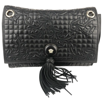 Pre-owned Versace Leather Crossbody Bag In Black