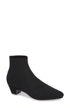 Eileen Fisher Purl Stretch-knit Fabric Booties In Black Stretch Fabric