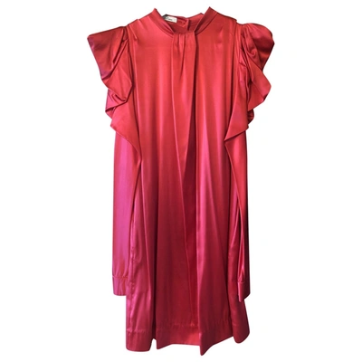 Pre-owned By Malene Birger Silk Mini Dress In Red