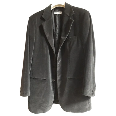 Pre-owned Giorgio Armani Velvet Waistcoat In Grey