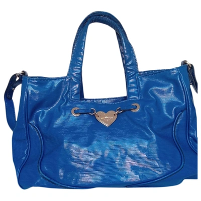 Pre-owned Blumarine Patent Leather Tote In Blue