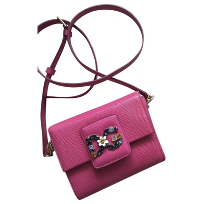 Pre-owned Dolce & Gabbana Millenials Leather Crossbody Bag In Pink