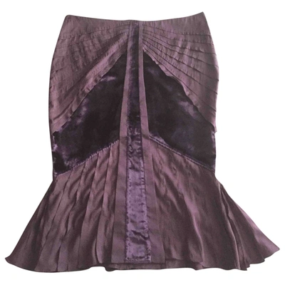 Pre-owned Gucci Silk Mid-length Skirt In Purple