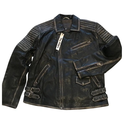 Pre-owned True Religion Leather Jacket In Black