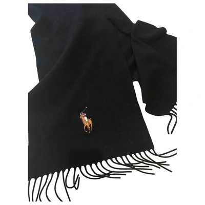 Pre-owned Polo Ralph Lauren Black Wool Scarf
