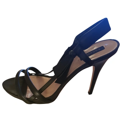 Pre-owned Escada Leather Sandal In Black