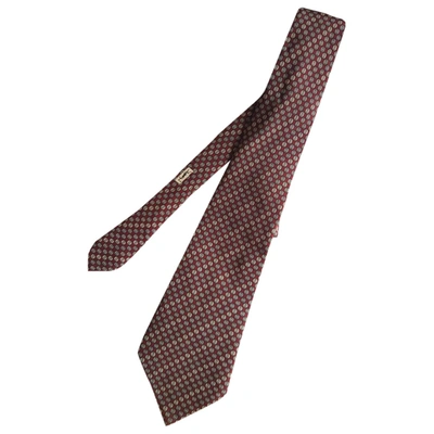 Pre-owned Saint Laurent Silk Tie In Burgundy