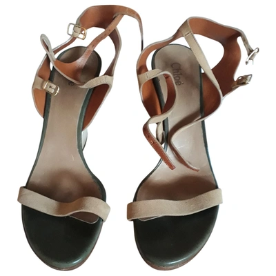 Pre-owned Chloé Sandals In Beige