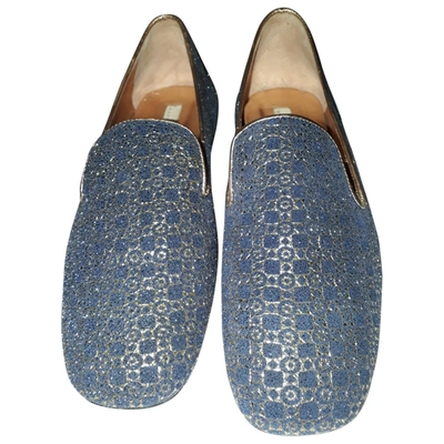 Pre-owned Schumacher Leather Flats In Blue