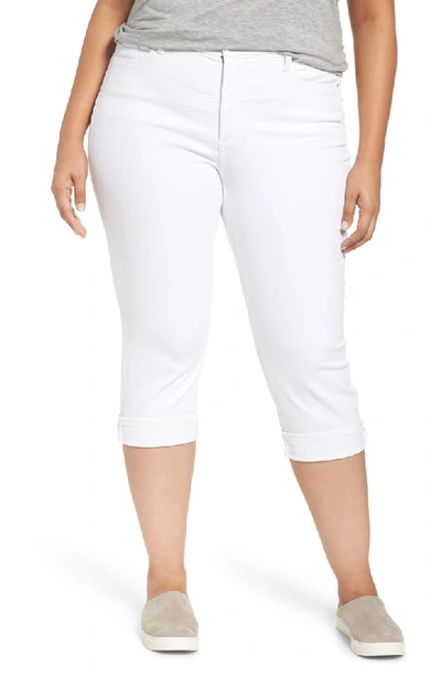 Nydj Plus Plus Size Marilyn Cropped Jeans W/ Cuff In White
