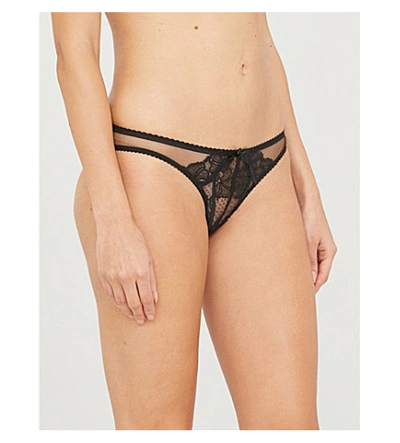 Agent Provocateur Rozlyn High-leg Mesh And Lace Briefs In Black