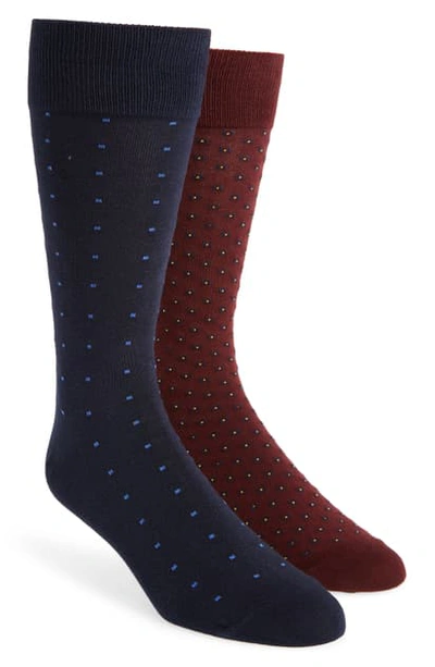 Polo Ralph Lauren Square Foulard Socks - Pack Of 2 In Burgundy