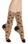 Ugg Leslie Fuzzy Crew Socks In Leopard Amphora