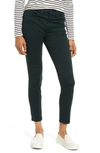 7 For All Mankind High Waist Sateen Ankle Skinny Jeans In Forest Green