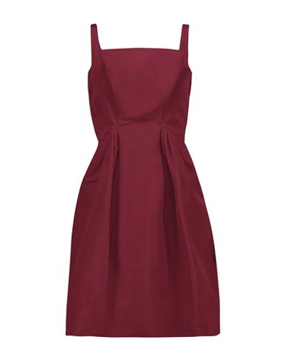 Zac Posen Short Dresses In Maroon