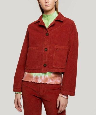 Paloma Wool Spa Square-fit Corduroy Jacket In Red