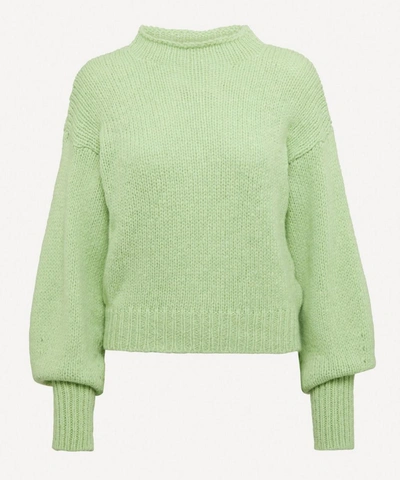Paloma Wool Noche Perkins High-neck Alpaca-blend Sweater In Green