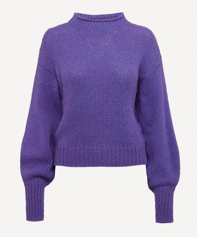 Paloma Wool Noche Perkins High-neck Alpaca-blend Sweater In Purple