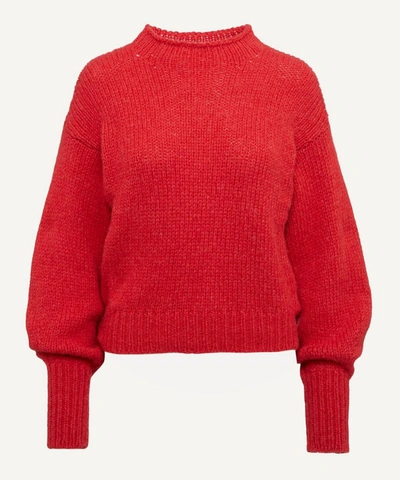 Paloma Wool Noche Perkins High-neck Alpaca-blend Sweater In Red