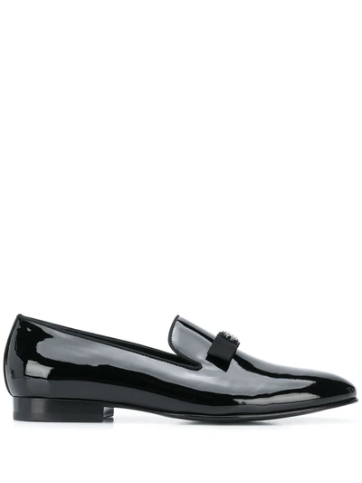 Roberto Cavalli Men's Bow Tie Patent Slip-on Shoes Men's Shoes In Black