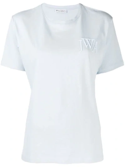 Jw Anderson Jwa Embroidery Logo T-shirt In Glacier Blue