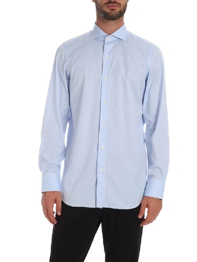 Finamore Cotton Shirt In Light Blue