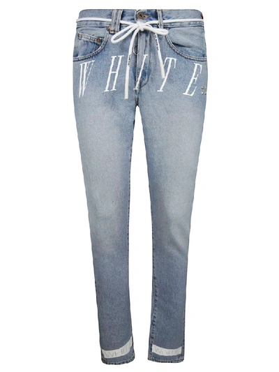 Off-white Slim Jeans In Azure