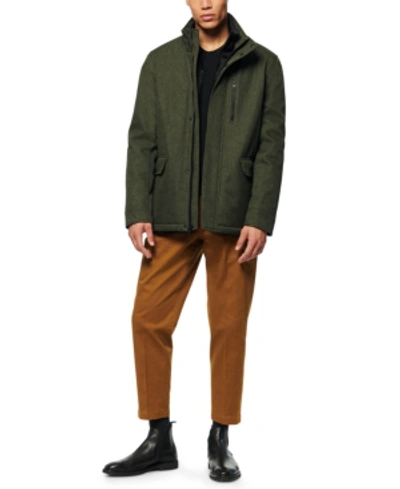 Marc New York Men's Mullins Melange Tech Funnel Collar Jacket In Olive