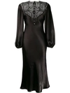 Christopher Kane Satin Lace Dress In Black