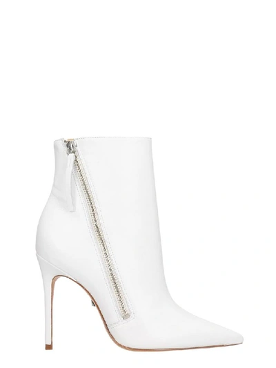 Schutz High Heels Ankle Boots In White Leather