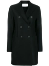 Harris Wharf London Short Double Breasted Coat In Black