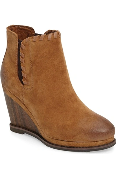 Ariat Belle Wedge Bootie In Sand Leather