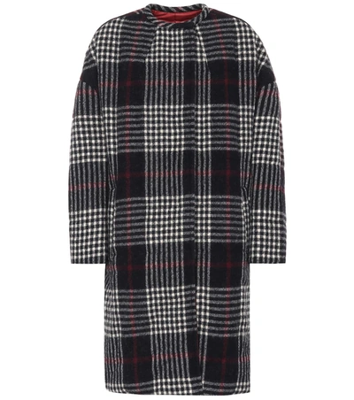 Isabel Marant Harrison Reversible Prince Of Wales Checked Wool And Quilted Shell Coat In Blue