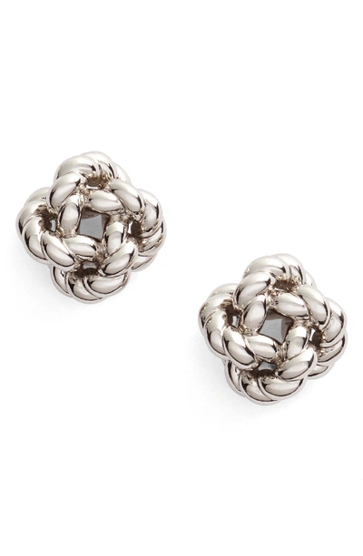 Tory Burch Rope Knot Stud Earrings/silvertone