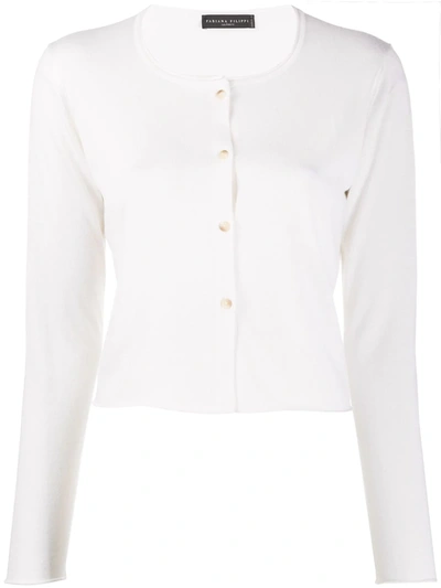 Fabiana Filippi Cropped Cashmere & Silk Cardigan In Ivory