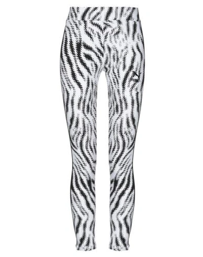 Puma Wild-print Stretch Leggings In White Black