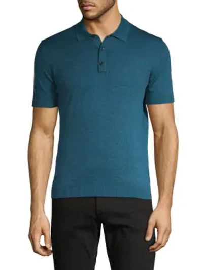 Roberto Cavalli Short-sleeve Cotton Polo In Petrolio