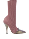 Marco De Vincenzo Sock-style Stiletto Boots In Pink