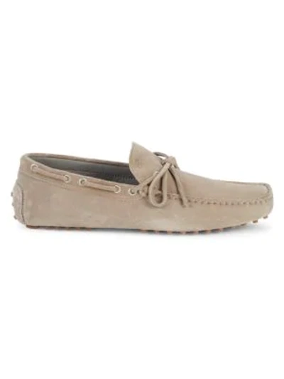 Canali Slip-on Suede Loafers In Tan