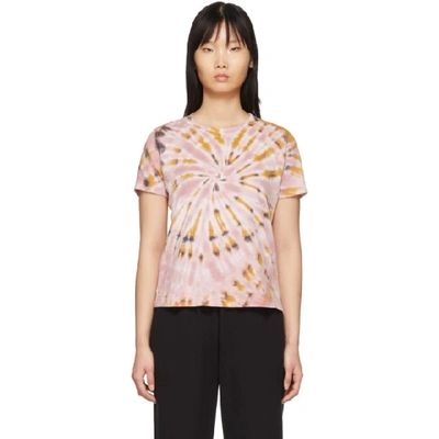 Raquel Allegra Sueded Baby Jersey Oversize Tee In Pink Eclipse Tie Dye