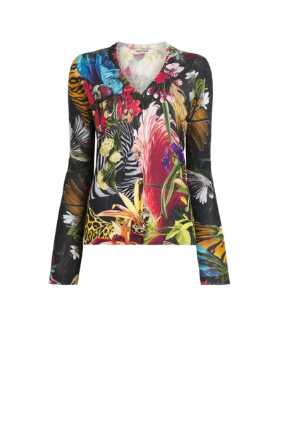 Roberto Cavalli Paradise Found Print Cardigan In Green