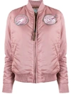 Alpha Industries Nasa Logo Bomber Jacket In Pink