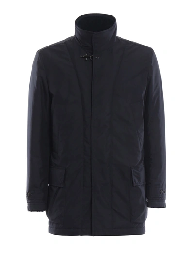 Fay Double-front Short Padded Coat In Blue