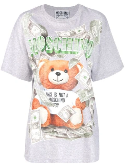 Moschino Dollar Teddy Bear T-shirt In Grey