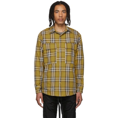 Fear Of God Oversized Checked Cotton Primaloft Overshirt In 750grnglvyl